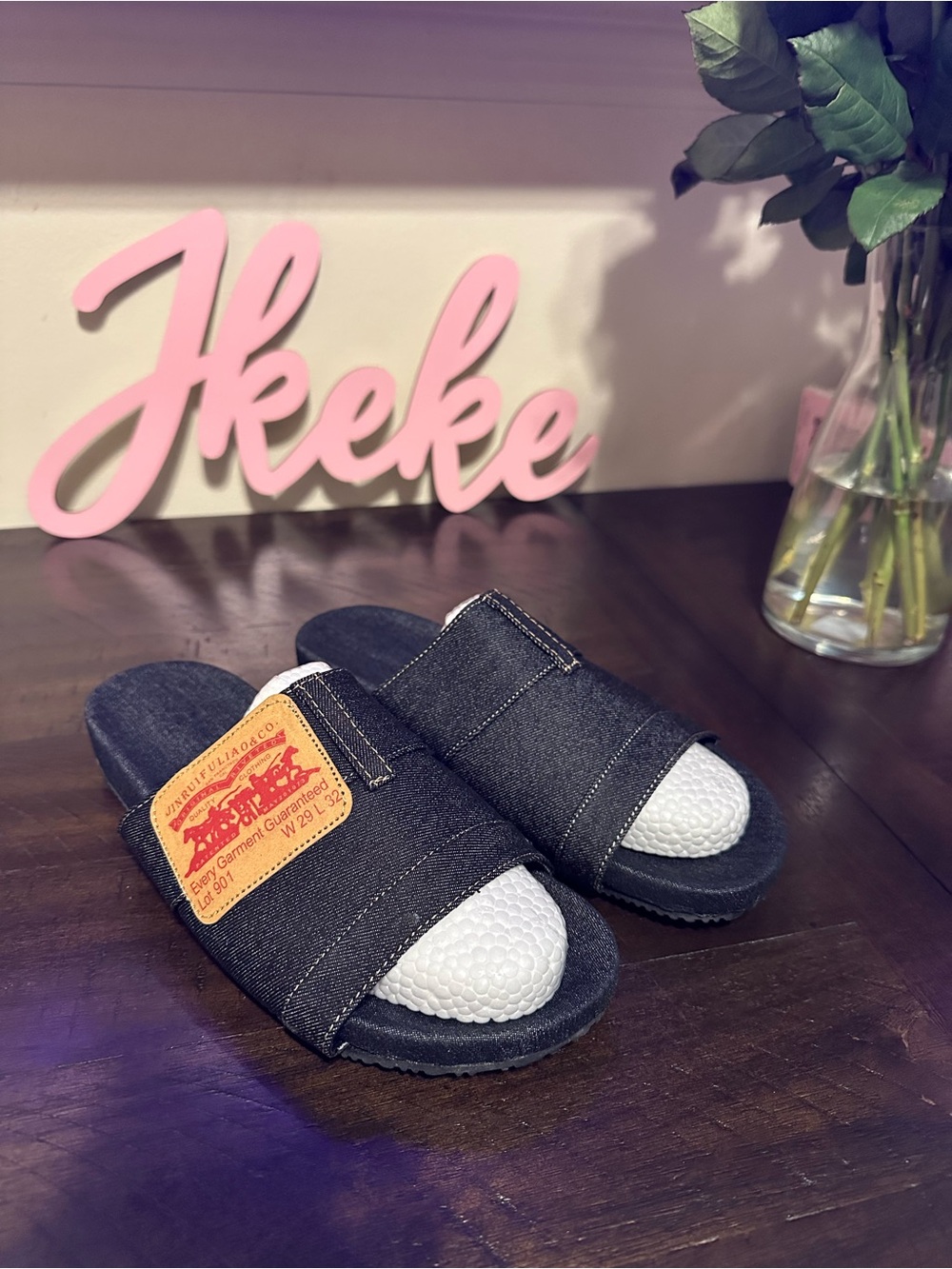 Blue Jean Denim Slide Sandals sizes 6, 7, 8, 9, 10